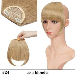 Buy ash-blonde HAIRRO 8&quot; Short Synthetic Bangs Heat Resistant Hairpieces Hair Women Natural Short Fake Hair Bangs Hair Clips on Bangs 24 Colors