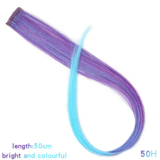 Buy 50h BUQI Straight Fake Colored Hair Extensions Clip Rainbow Hair Streak Synthetic Pink Orange White Purple Hair Strands on Clips