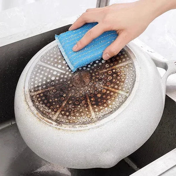 Sponge Rags Steel Wire Non -Oil Brush Rag Reusable Double Sided Cleaning Cloth Dishrag Dishcloth Kitchen Cloths Towels Products