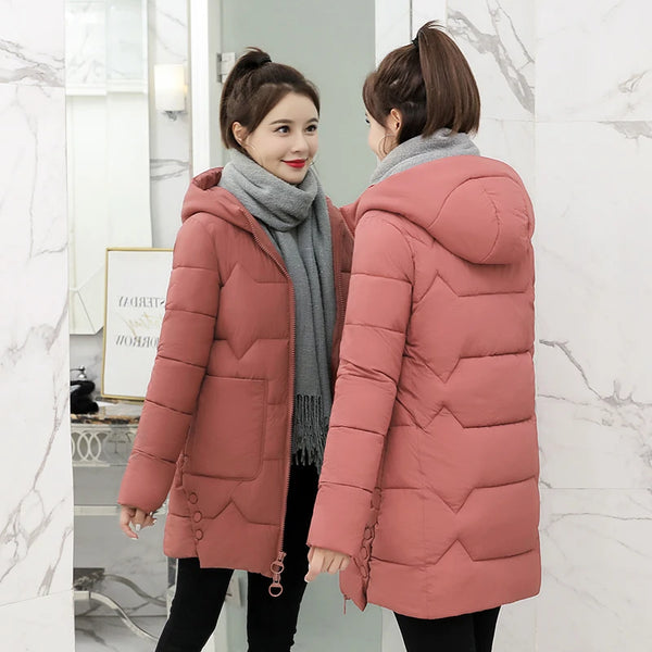 2022 Winter New Women Jacket Coats Slim Parkas Female Down Cotton Hooded Overcoat Thicken Warm Jackets Loose Casual Student Coat