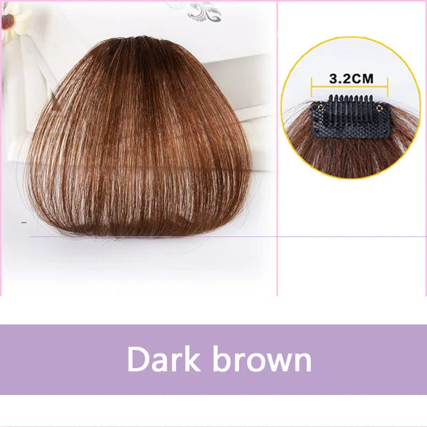 Thin 3D Air  Protein Filament Hair Bangs Straight Neat Bangs Clip in Human Hair Extensions Remy Hair Headband Hand-Made Bangs