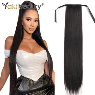 Buy st-straps-black Long Kinky Curly Ponytail Synthetic Drawstring Ponytail 24/30/32Inch Chip-In Hair Extension Organic Clip-In Overhead Ponytail