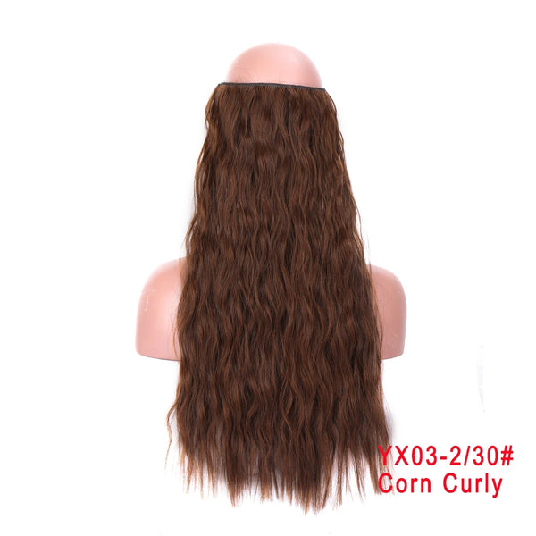 LUPU Synthetic Hair Extensions Invisible Fash Line No Clips in Hairpieces Natural Secret Wire Fake Hair High Temperture Fiber