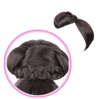 Buy dome-1-4 Amir Synthetic Hair Buns With Bangs Clip-In Chignons Heat Resistant Fiber Black Burgundy Colors Hair Piece Ponytail for Women