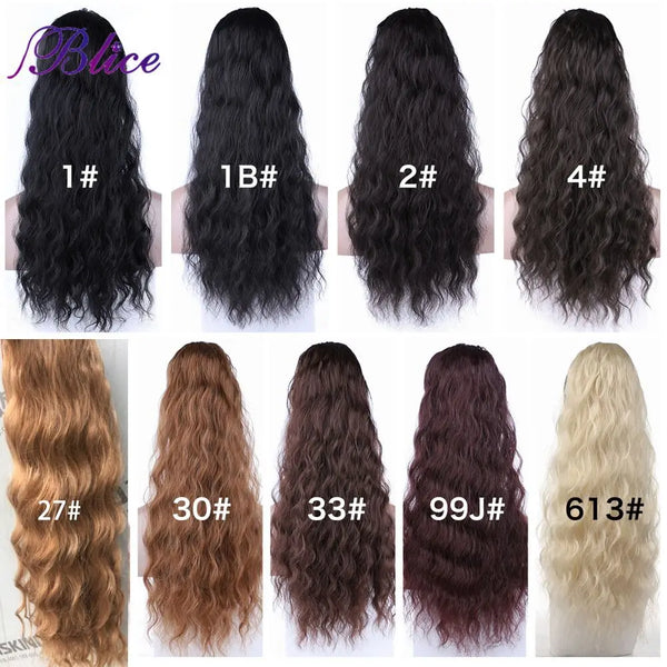 Blice Synthetic Long Curly Ponytail Extensions #613 Alita Heat Resistant Ponytail HairPieces Drawstring With Two Plastic Combs