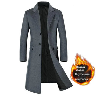 Buy add-cotton-gray A Long Jacket Below the Knee,Men&#39;s Overcoat,Wool Content 51%,Men Coats,Wool Coat Men,Long Coat Men,men Coats, Coats for Men