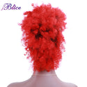 Blice Short Kinky Curly Mohawk Hair Extensions Colorful Chignon Hair Pieces With Clips for African American Women