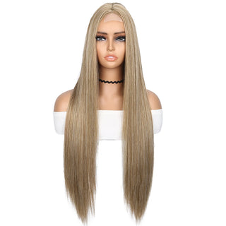 Buy m30613 Long Black Wig Lace Front High Quality Synthetic Wig Blonde Black Synthetic Wigs Glueless Cosplay Hair Lace Wigs for Women