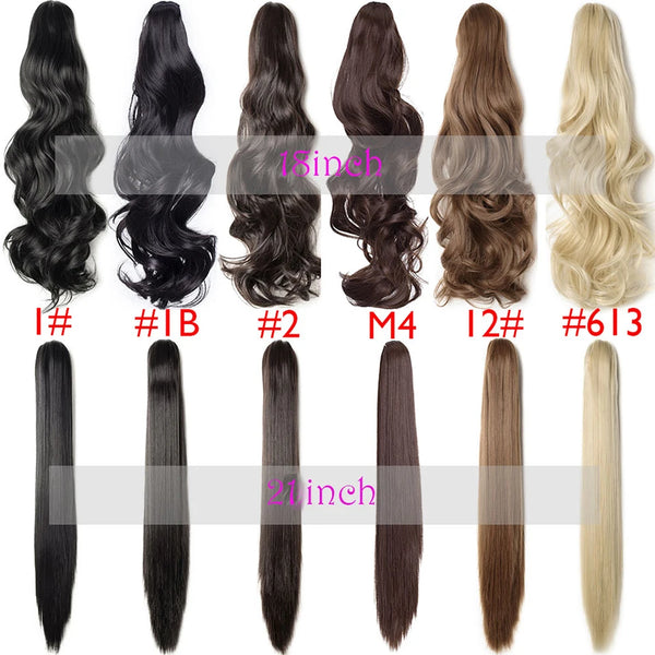 HAIRRO Claw Clip on Ponytail Hair Extension Synthetic Ponytail Extension Hair for Women Pony Tail Hair Hairpiece Wave Ponytail