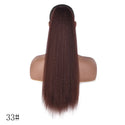 22 Inch Afro Long Straight Drawstring Ponytail Synthetic Yaki Hair Bun Pony Tail Clip in Hair Extensions for Black Women