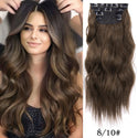 4Pcs/Set 20Inch Synthetic Hair Clip in Long Wavy Thick Hairpieces