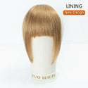 Human Hair Bangs 3 Clips 3D Blunt Cut Natural Hair Bangs OverHead Clip in Hair Extensions Non-Remy 2.5"x4.5" Black Brown Blonde