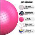 45-95cm Anti-Burst Yoga Ball Thickened Exercise Ball for Pilates Balance Stability Workout Pregnancy Birthing Physical Therapy