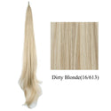 Soowee Long Layered Ponytail Synthetic Hair Extension Blonde Pony Tail Flexible Hair Ponytails Hairpieces