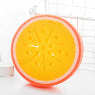 Buy orange Cute Sponge Dish Washing Wipe Thickened Scouring Pad Fruit Shape Washcloth Kitchen Pot Brush Dish Sponge Kitchen Cleaning Tools