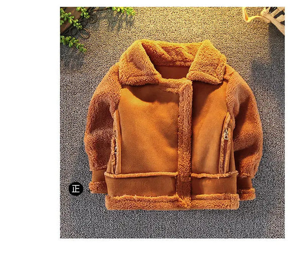 2019 Boys Girls Thickening Warm Cashmere Fake Fur Coat Kids Winter Coats Jackets Children Clothes Overwear