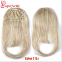 Human Hair Bangs 3 Clips Blunt Cut Straight European Remy Hair Fringe Clip in Hair Extensions 8 Inch 20G Neat Bang Hairpieces