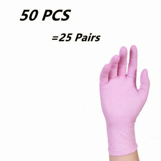 Buy kids-pink-50pcs Kids Disposable Nitrile Gloves Children Powder Latex Free Household Cleaning Gloves Crafting Painting Gardening Washing Gloves