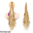 32inch Synthetic PonyTail Long Layered Flexible Wrap Around Fake Tail Hair Extensions Natural Curly Hairpiece for Women