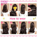 WTB Synthetic 60cm Long Wavy 5 Clip in One Pieces Hair Extensions High Tempreture Fiber Black Brown for Women Hairpieces