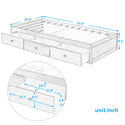 Orisfur. Twin Size Platform Storage Bed With 3 Drawers