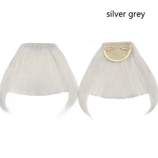 Buy silver-grey HAIRRO Short Synthetic Bangs Heat Resistant Hairpieces Hair Women Natural Short Fake Hair Bangs Hair Clips for Extensions Black