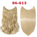 HAIRRO 20 Inches Wave Hair Extensions No Clip in Ombre Blonde Black Hair Synthetic Natural Hidden Secret False Hair Piece