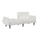 Sofa Bed in White Cotton Linen Fabric