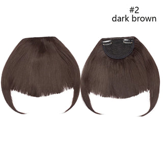 Buy dark-brown HAIRRO Short Synthetic Bangs Heat Resistant Hairpieces Hair Women Natural Short Fake Hair Bangs Hair Clips for Extensions Black