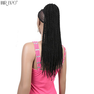 Buy 1 20Inch Box Braid Ponytail Synthetic Ponytail Hair Extensions Ombre Afro Hairpieces Two-Strand Drawstring Ponytail Hair Expo City