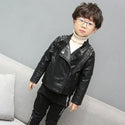 Children's Leather Jackets 2022 New Autumn Winter Boy's Rivets PU Leather Jacket Fashion Kids Coats