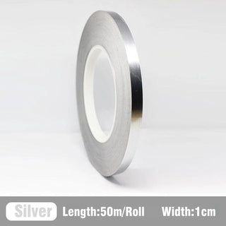 Buy 1cm-silver 50M Self-Adhesive Tile Sticker Tape Gold Silver Floor Waterproof Wall Gap Sealing Strip Tile Beauty Seam Sticker Home Decoration