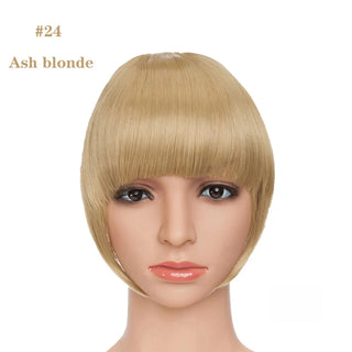 Buy ash-blonde BENEHAIR Fake Bangs Synthetic Blunt Bang Clip in Hair Extension Women Blunts Fringe Hair Black Brown Bangs 2 Clips In