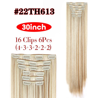 Buy 22t613-zhi-30inch Alileader Synthetic Hair 16 Clip in Hair Extension Clip for Women 6Pcs/Set Hair Extension Clip in Ombre Fake Hairpiece Long Wavy