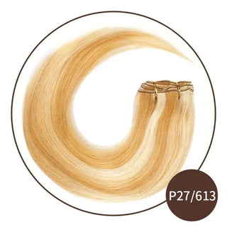 Buy p27-613 Doreen 10 12 14 16 Malaysia Short Double Weft Clip in Human Hair Extensions Thick 100% Straight Hair Clip in Extensions 7 Pieces