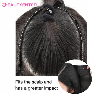 BEAUTY U-Shaped Hair Extension Synthetic Hair Long Straight Clip in Hair Extensions False Hair Black Ren Hair Pieces for Women