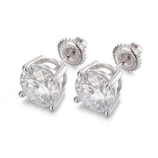 Buy 7-5mm-1-5ct-silver Local US Stock Luxury 7.5mm 1.5ct Women  White Gold Plated 925 Sterling Silver  VVS Moissanite Stud Earrings