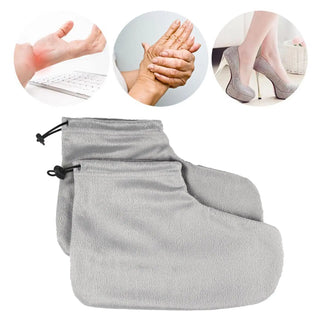 Buy feet-gray 2 Pieces Paraffin Wax Mitts for Hand and Feet Moisturizing Infrared Machine Keep Warm Heat Wax Mitten Cover Bags Foot SPA Liners