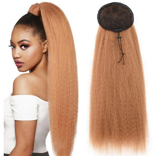 Buy 27 22inch Drawstring Ponytail Synthetic Long Afro Kinky Straight Fake Ponytail Wig Hairpiece for Women Clip in Hair Extension