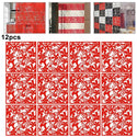 For Home Fashion 12Pcs Hollow Pattern Design Hanging Screen Partition Divider Panel Room Curtain Home White/Black/Red