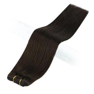 Buy 2-darkest-brown Full Shine 3 Pieces Clip in Human Hair Extensions Solid Blonde Color Invisible Brazilian Hairpins Clip Ins 50 Gram Machine Remy