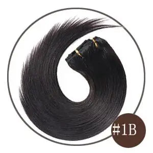 Buy 1b Doreen 10 12 14 16 Malaysia Short Double Weft Clip in Human Hair Extensions Thick 100% Straight Hair Clip in Extensions 7 Pieces