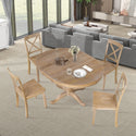 Modern Dining Table Set for 4,Round Table and 4 Kitchen Room Chairs,5 Piece Kitchen Table Set for Dining Room,Dinette,Br