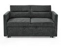 Loveseats Sofa Bed With Pull-Out Bed,Adjsutable Back and Two Arm Pocket,Black (54.5"x33"x31.5")