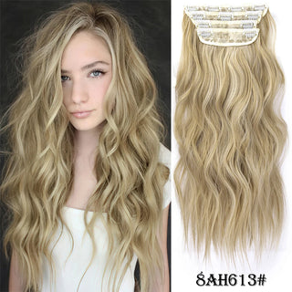 Buy 8ah613 4Pcs/Set 20Inch Synthetic Hair Clip in Long Wavy Thick Hairpieces