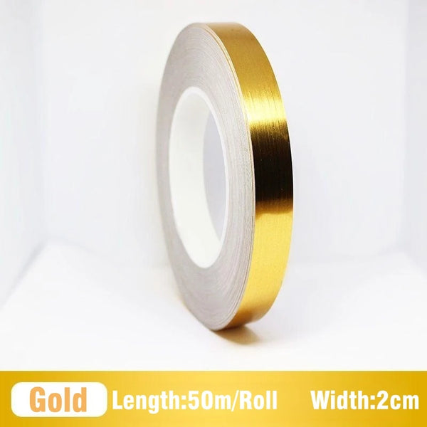 50M Self-Adhesive Tile Sticker Tape Gold Silver Floor Waterproof Wall Gap Sealing Strip Tile Beauty Seam Sticker Home Decoration