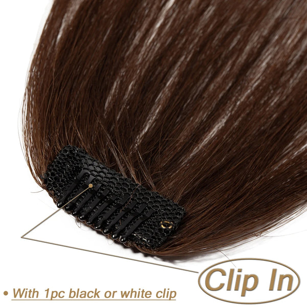 S-Noilite 3g Air Bangs Wig Human Natural Black Brown Thin Invisible Fake Hairpiece Clip in Fringe Human Hair Extension for Women