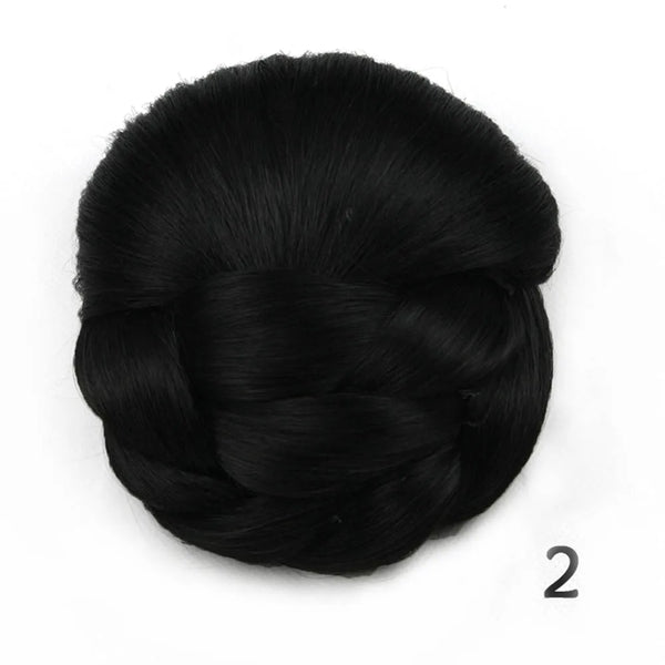 Gres Heat Resistant Fiber 6 Colors Women Clip-In Braided Chignon Synthetic Hair Buns for Brides