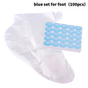 100Pcs Disposable PE Empty Gloves Foot Covers Transparent Shoes Cover Paraffin Bath Exfoliating Foot & Hand Mask Therapy Bags Se