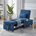 Living Room Bed Room Furniture With Blue Linen Fabric Recliner Chair Bed